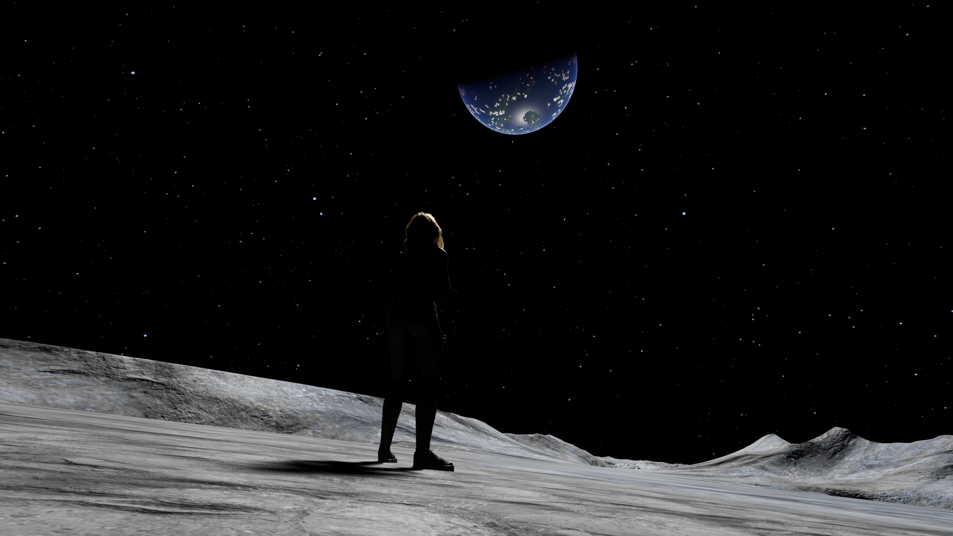 Selene at night under the measured Aetheria contribution.